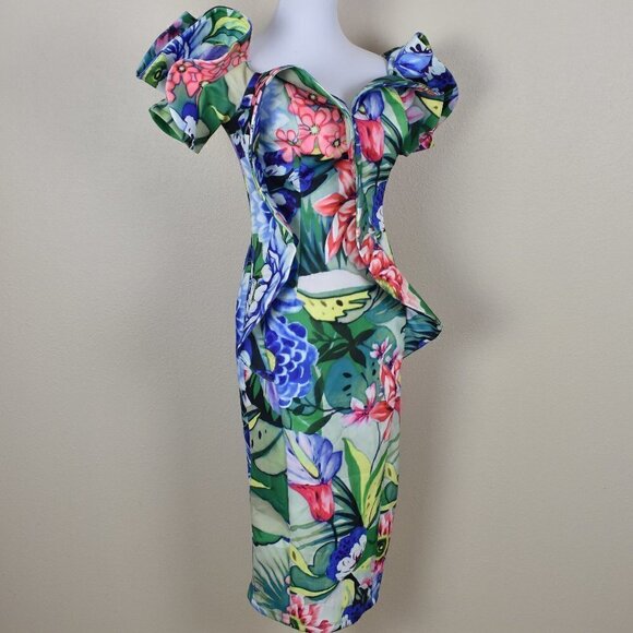 CQ by CQ Floral Ruffle Sheath Dress - Picture 8 of 9